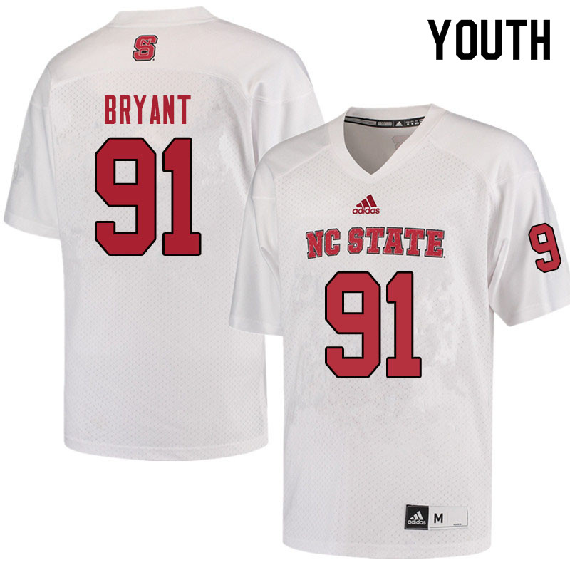 Youth #91 Eurndraus Bryant NC State Wolfpack College Football Jerseys Sale-Red - Click Image to Close